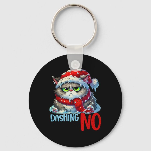 Dashing Through The No Funny Sarcastic Christmas C Keychain (Front)