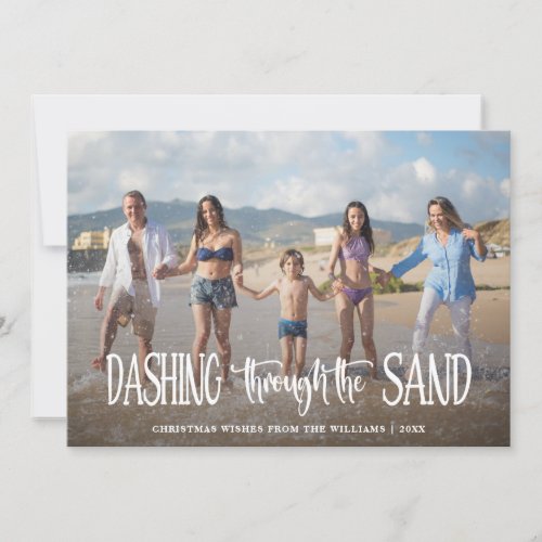 Dashing Through the Sand  Christmas Photo Holiday Card