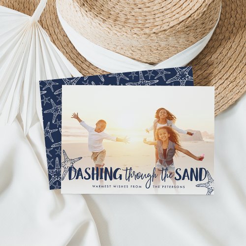 Dashing Through the Sand  Holiday Photo Card