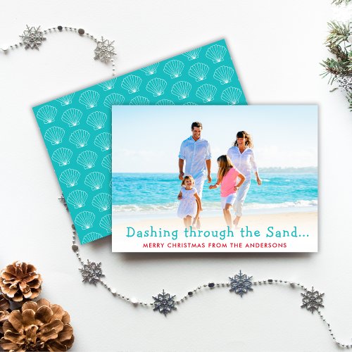Dashing Through The Sand Holiday Photo Card