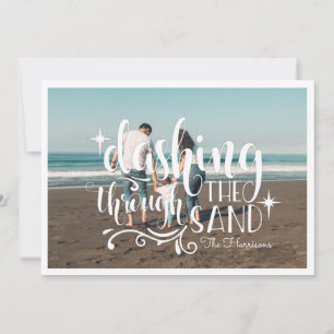 Dashing Through the Sand Photo Collage Card