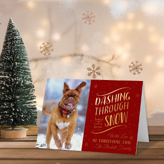 Dashing Through the Snow | Christmas Photo Real Foil Holiday Card