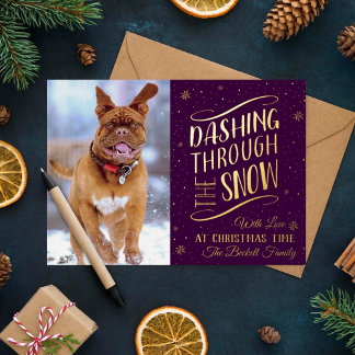Dashing Through the Snow | Christmas Photo Real Foil Holiday Card