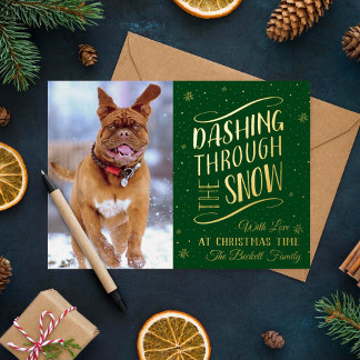 Dashing Through the Snow | Christmas Photo Real Foil Holiday Card