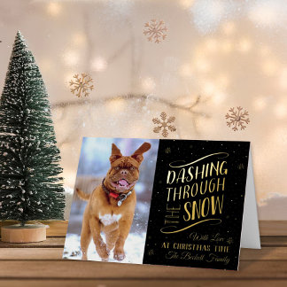 Dashing Through the Snow | Christmas Photo Real Foil Holiday Card