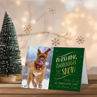 Dashing Through the Snow | Christmas Photo Real Foil Holiday Card