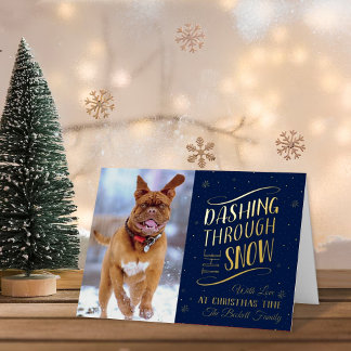Dashing Through the Snow | Christmas Photo Real Foil Holiday Card