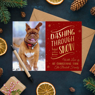 Dashing Through the Snow | Christmas Photo Real Foil Holiday Card