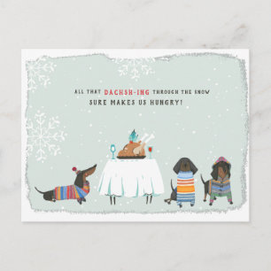 Dashing Through the Snow Cute Dachshund Postcard