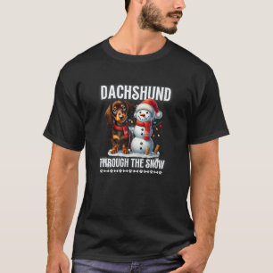 Dashing Through the Snow Dachshund Christmas dog l T-Shirt