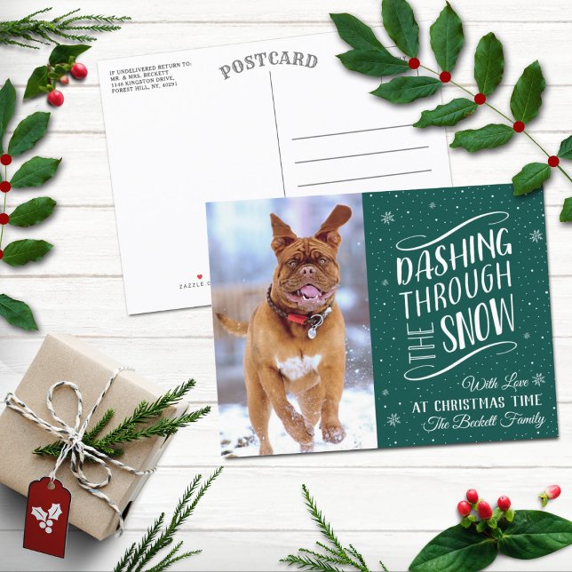 Dashing Through the Snow | Holiday Photo Postcard (Creator Uploaded)
