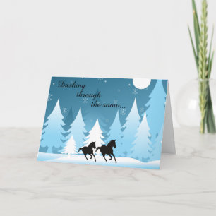 Dashing Through the Snow - Horse Christmas Holiday Card