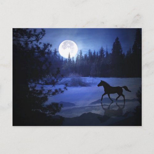 Dashing through the snow horse Christmas postcard