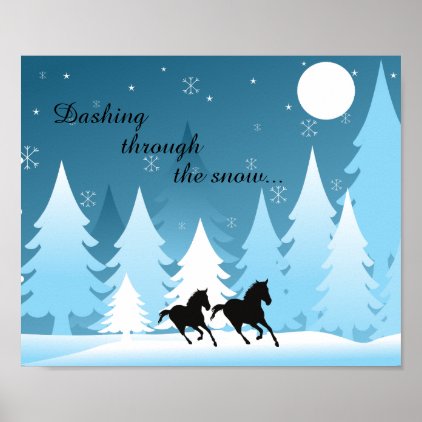 Dashing Through the Snow ~ Horse Holiday Christmas Poster