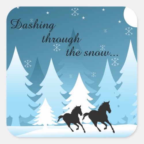 Dashing Through the Snow Horse Holiday Stickers