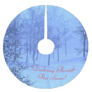 Dashing Through the Snow! on a Brushed Polyester Tree Skirt