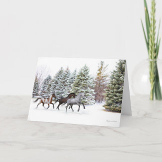 Dashing Through the Snow - Running Horses Artwork Card