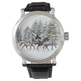 Dashing through the Snow - Running Horses Artwork Watch