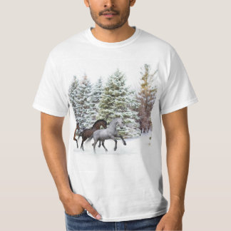 Dashing Through the Snow - Running Horses T-Shirt