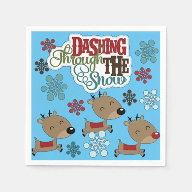 Dashing Throw The Snow Paper Napkins (Front)