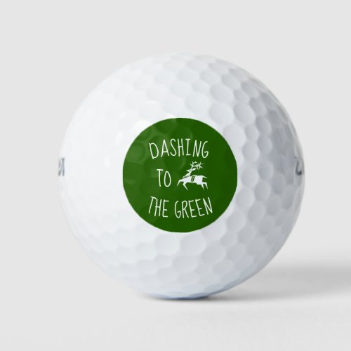 Dashing to the Green Cute Reindeer Emoji Icon Golf Balls