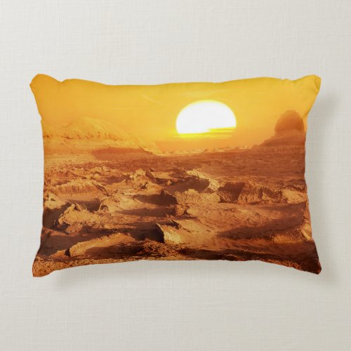 Dasht_e Lut desert Iran sunset Accent Pillow