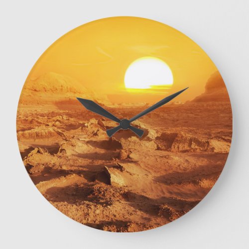 Dasht_e Lut desert Iran sunset Large Clock