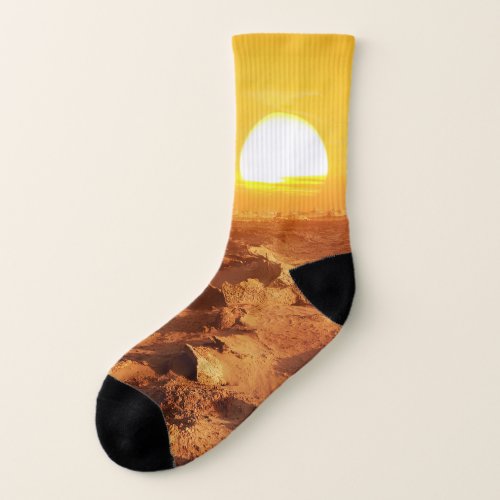 Dasht_e Lut desert Iran sunset Socks