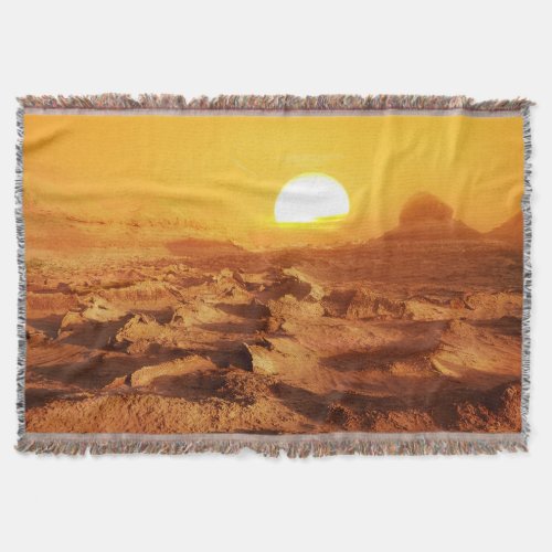 Dasht_e Lut desert Iran sunset Throw Blanket