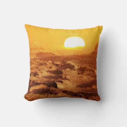 Dasht_e Lut desert Iran sunset Throw Pillow
