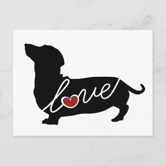 Dashund Wiener Dog Love Postcard (Front)