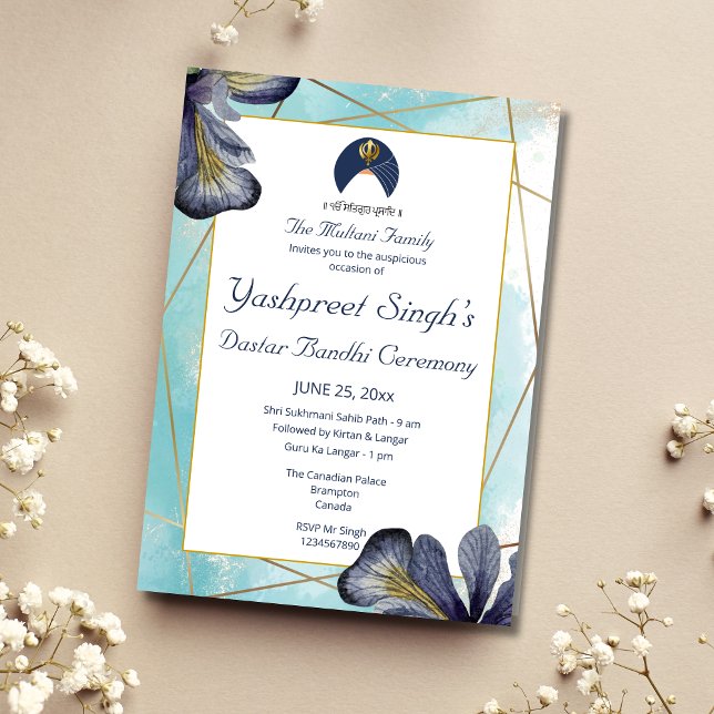 Dastar Bandi invitation card template (Creator Uploaded)
