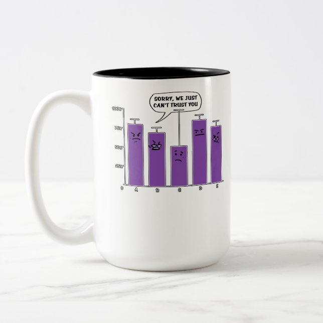Data Analysis Science Geek Nerd Joke Two-Tone Coffee Mug (Left)