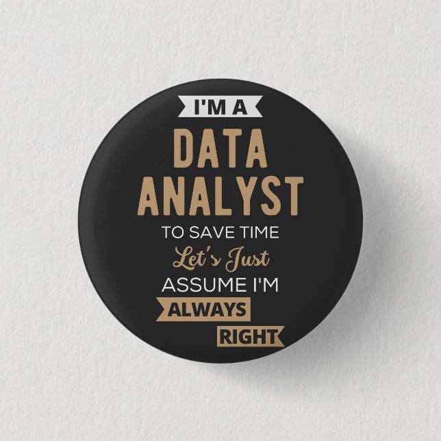 Data Analyst Button (Front)