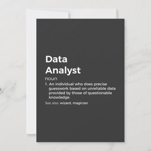 Data Analyst Definition Invitation