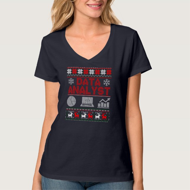 Data Analyst Off Shoulder Christmas Ugly Sweater (Front)