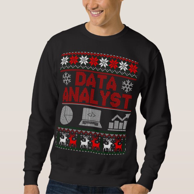 Data Analyst Off Shoulder Christmas Ugly Sweater (Front)