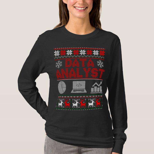 Data Analyst Off Shoulder Christmas Ugly Sweater (Front)