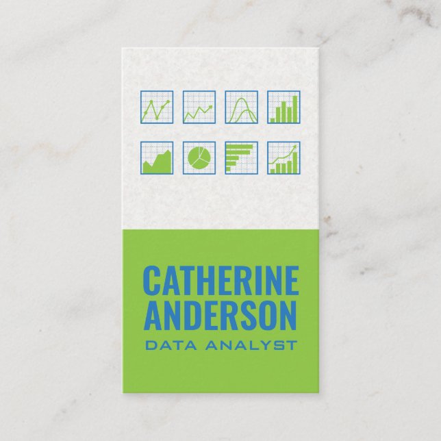 Data Charts | Information Analyst Business Card (Front)