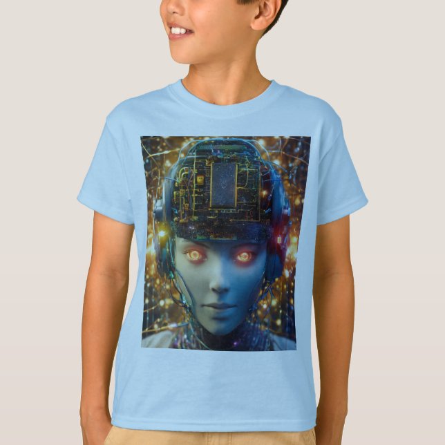"Data Dreamer" - Illustrating a surreal landscape  T-Shirt (Front)