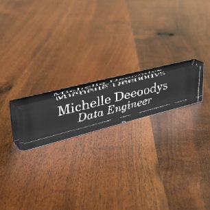 Data Engineer Black Acrylic Desk Name Plate