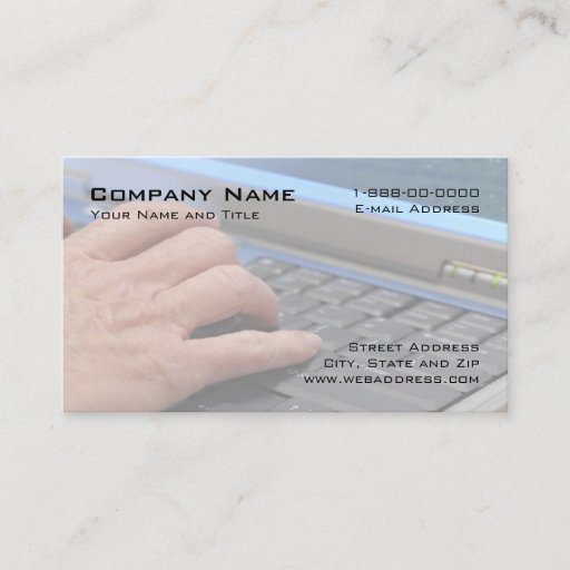 Customizable Data Entry Business Card