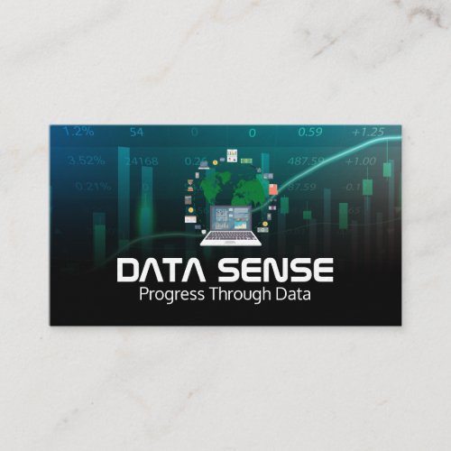 Data Graphs | Analysis Logo | Fintech | AI Business Card