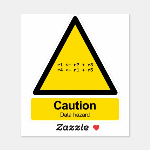 Data hazard parody warning sign vinyl sticker