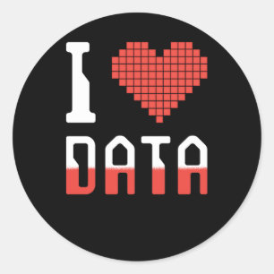 Data I Love Data Classic Round Sticker