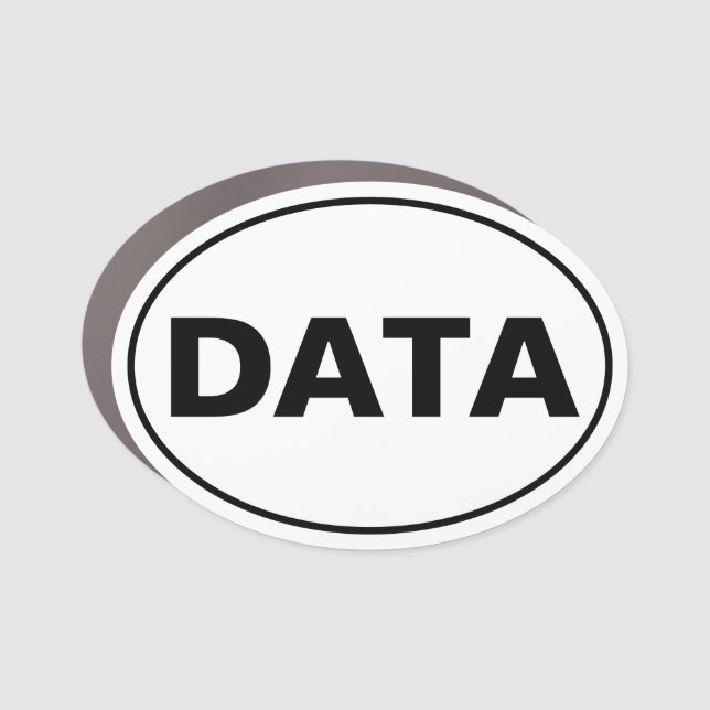 "Data" International Oval Car Magnet (Front)