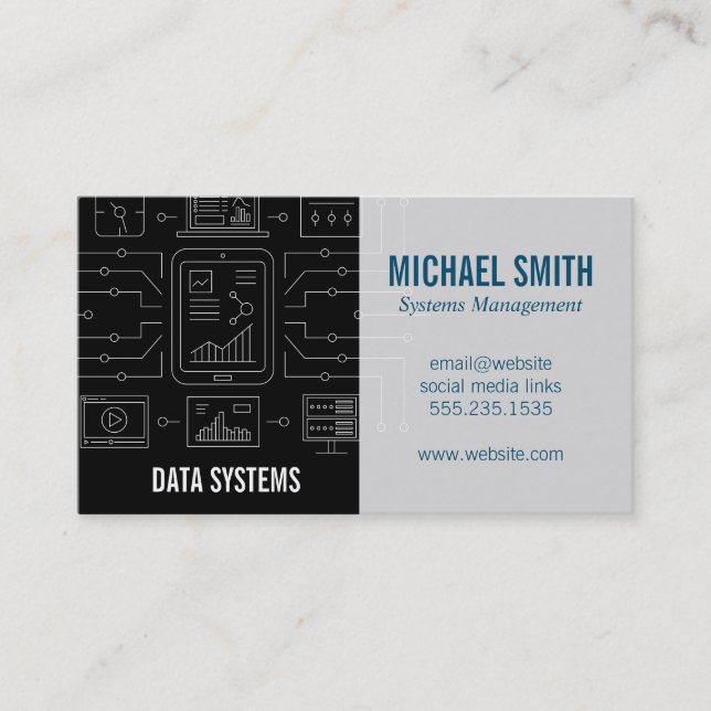 Data Network | Security | Coder | IT Business Card (Front)