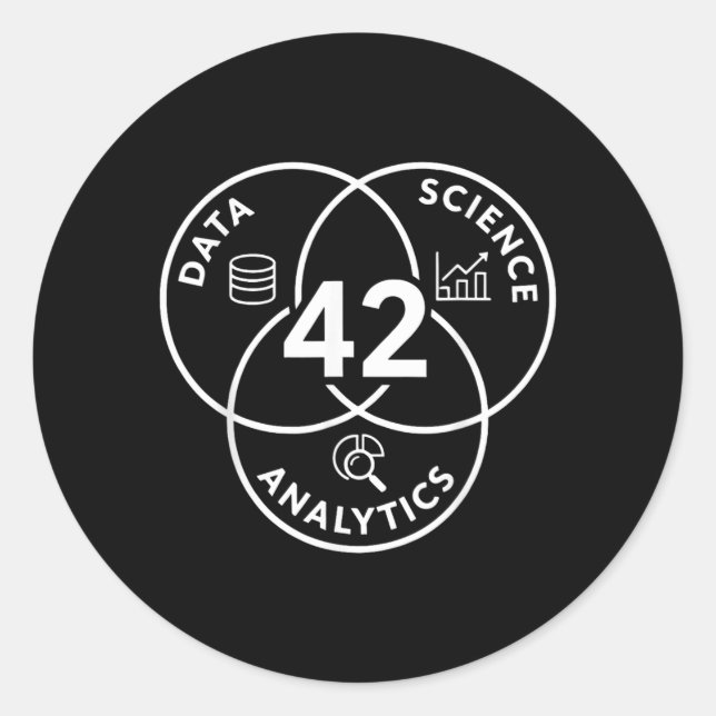 Data Science Analytics 42 Diagram Design Classic Round Sticker (Front)