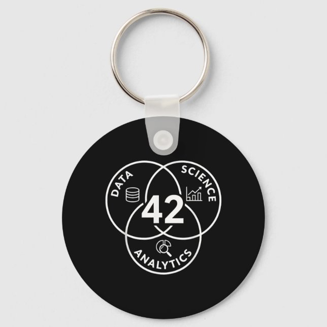 Data Science Analytics 42 Diagram Design Keychain (Front)