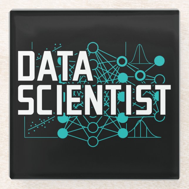 Data Scientist Data Analyst Gift Glass Coaster (Front)